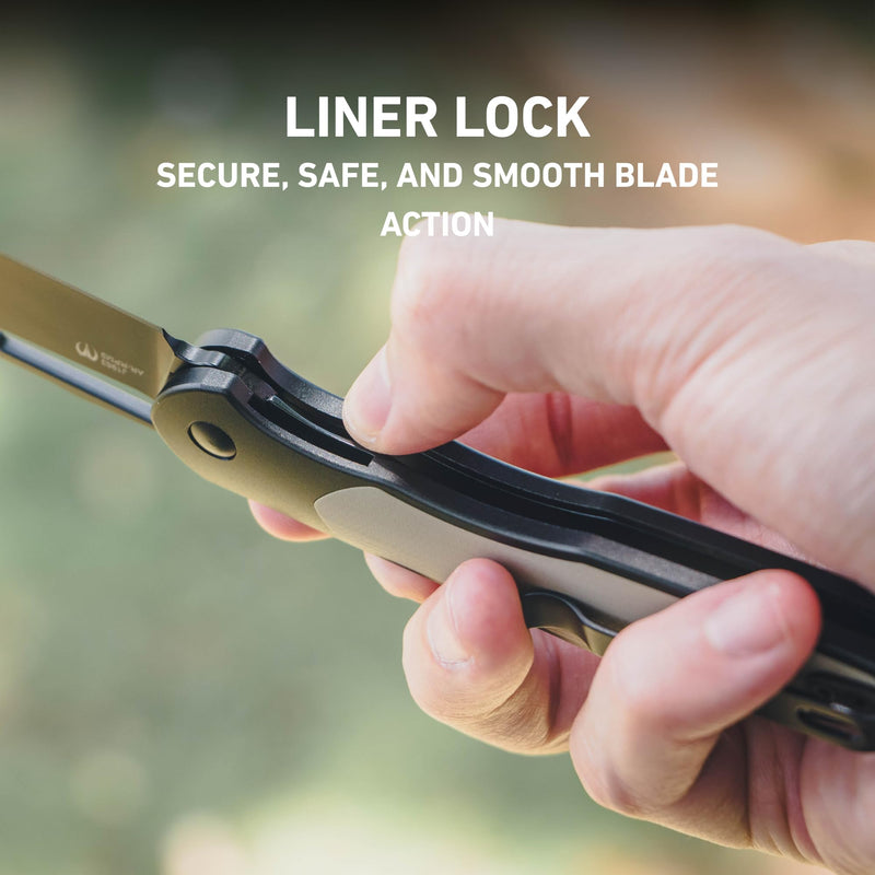 CJRB Droma Liner Lock Thumb Hole Knife Inlay Aluminum And G10 Inlay Handle (3.33'' Black PVD Coating AR-RPM9 Blade) J1963-BDK