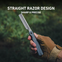 ArtisanCutlery Orthodox V2 Flipper & Liner Lock Knife Blue G10 Handle (3.54'' Black PVD Coating AR-RPM9 Blade) 1883P-BBU