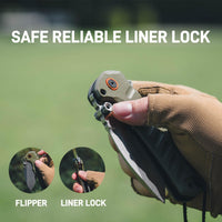 CJRB Tundra Liner Lock Flipper Knife Smooth Green G10 Handle (3.78'' Stone Wash D2 Blade) J1966-GN