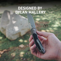 CJRB Droma Liner Lock Thumb Hole Knife Inlay Aluminum And G10 Inlay Handle (3.33'' Stone Wash AR-RPM9 Blade) J1963-BK