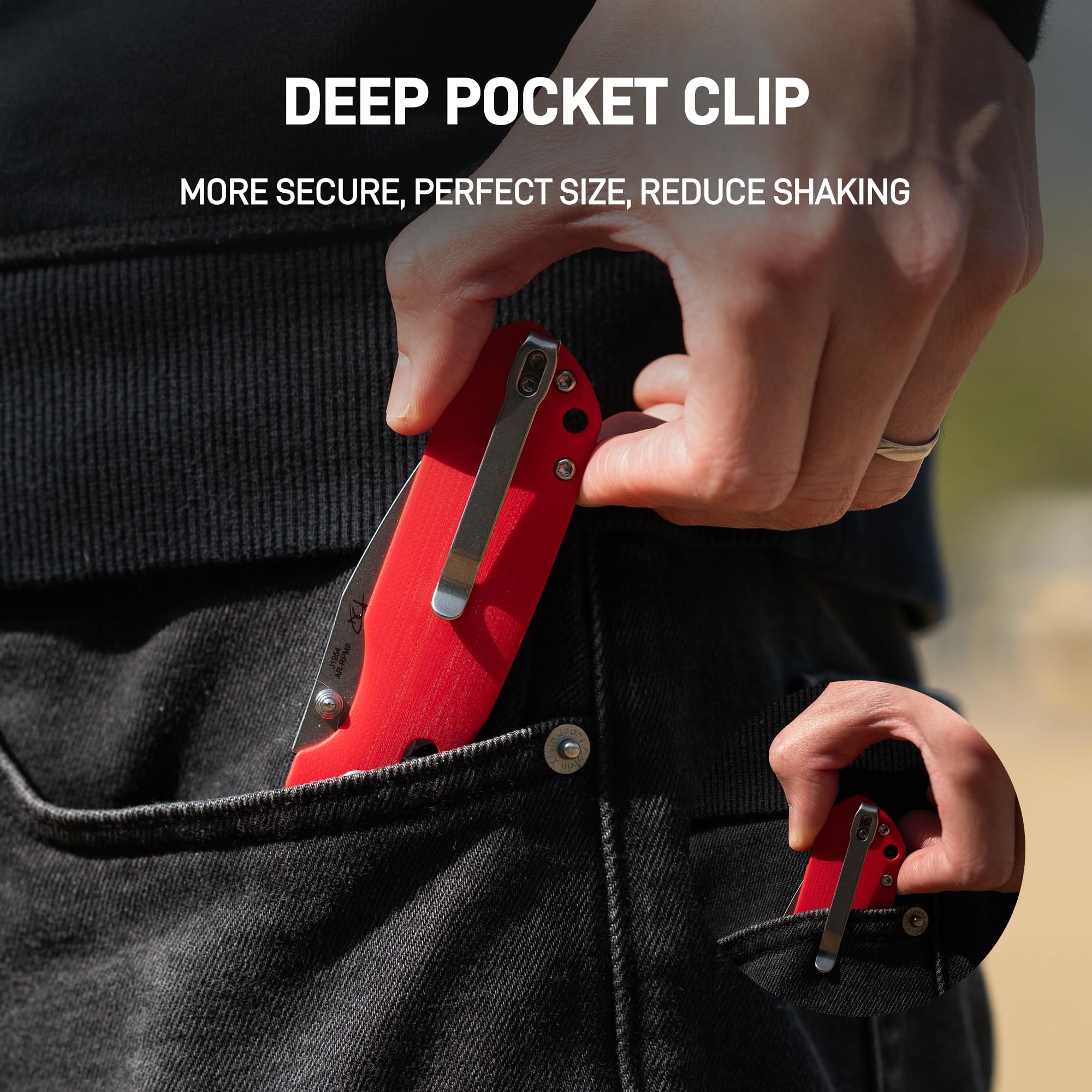 CJRB Maximal Crossbar Lock Knife Red G10 Handle (2.95'' S