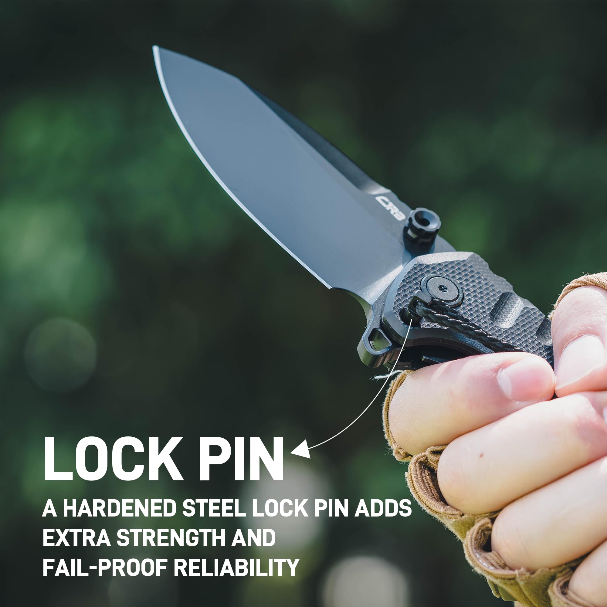 CJRB Tundra Liner Lock Knife Smooth Black G10 Handle (3.7