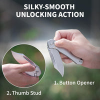 CJRB Bowie Pyrite J1942 AR-RPM9 Steel Blade Sand Polish Wood Handle Folding Knives Rosewood