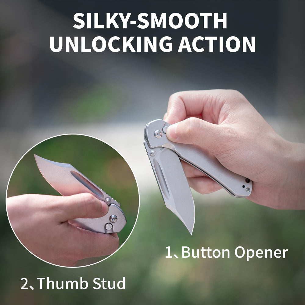 CJRB Bowie Pyrite J1942 AR-RPM9 Steel Blade Stone Wash Steel Handle Folding Knives, Black