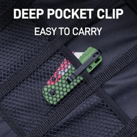 CJRB Boxer Button Lock Knife Green G10 Handle (2.3'' Stone Wash Steel Blade) J1967-WM, with 10 pcs blades