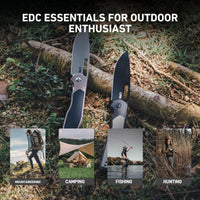 CJRB Droma Liner Lock Thumb Hole Knife Inlay Aluminum And G10 Inlay Handle (3.33'' Stone Wash AR-RPM9 Blade) J1963-BK