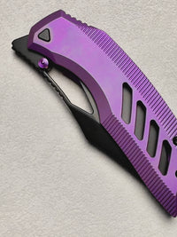 ArtisanCutlery Dark Wing Thumb Hole & Front Flipper Frame Lock EDC Knife Titanium Handle(3.63'' S35VN Black PVD Coating Blade ) 1887G-BPU