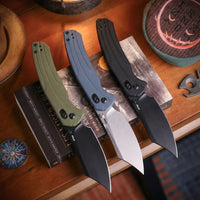 ArtisanCutlery Simoon Recoil Lock V2 Knife Blue G10 Handle (3.47'' Stone Wash AR-RPM9 Blade) 1882P-BU