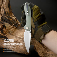 CJRB Feldspar J1912 D2/AR-RPM9 Blade G10(contoured & CNC pattern texture) Handle Folding Knives