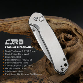 CJRB Pyrite J1925 AR-RPM9 POWDER STEEL BLADE STEEL HANDLE FOLDING KNIVES