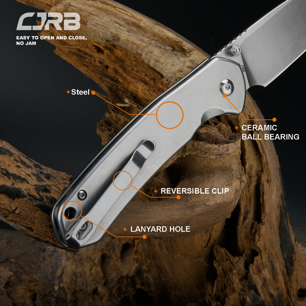 CJRB Pyrite J1925 Folding Knife - AR-RPM9 Steel, Lightweight Handle