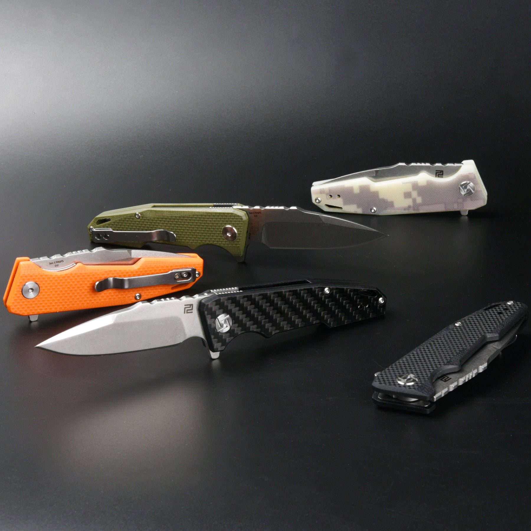 Artisan Cutlery Predator ATZ-1706PS D2 Blade G10 Handle Folding Knives