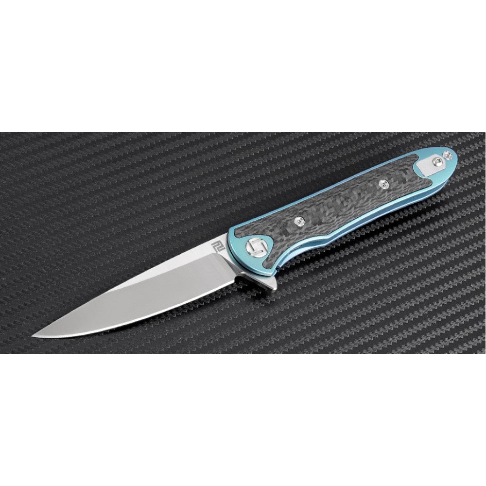 V-TECH SHARK TOOTH BLUE FOLDING KNIFE 3.5 BLADE 8.5 FULL 440 STAINLESS  STEEL