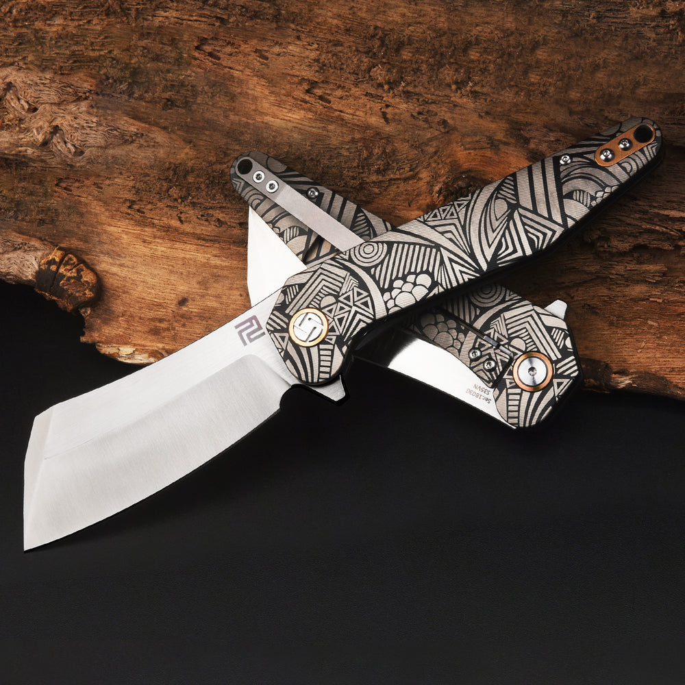Artisan Cutlery Osprey ATZ-1803G S35VN Blade Titanium Handle Folding Knives