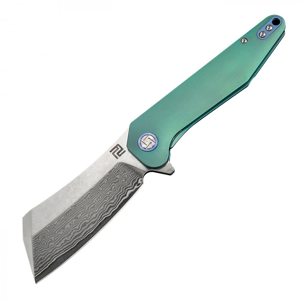 Artisan Cutlery Osprey ATZ-1803GD: Damascus Blade, Titanium Handle