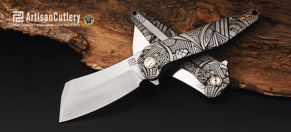 Artisan Cutlery Osprey ATZ-1803G S35VN Blade Titanium Handle Folding Knives