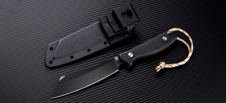 Artisan Cutlery Tomahawk ATZ-1815B D2 Black Coated Blade G10 Handle FIXED BLADE KNIVES