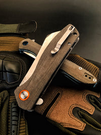 Artisan Cutlery Tomahawk ATZ-1815P D2 Blade Micarta Handle Folding Knives