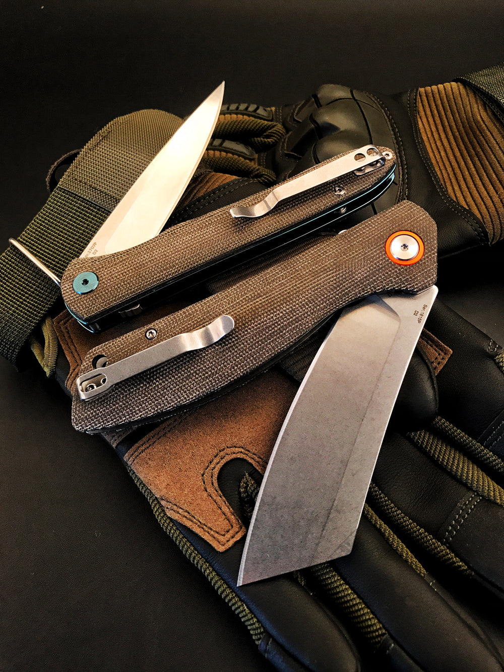 Artisan Cutlery Tomahawk ATZ-1815PS D2 Blade Micarta Handle Folding Knives