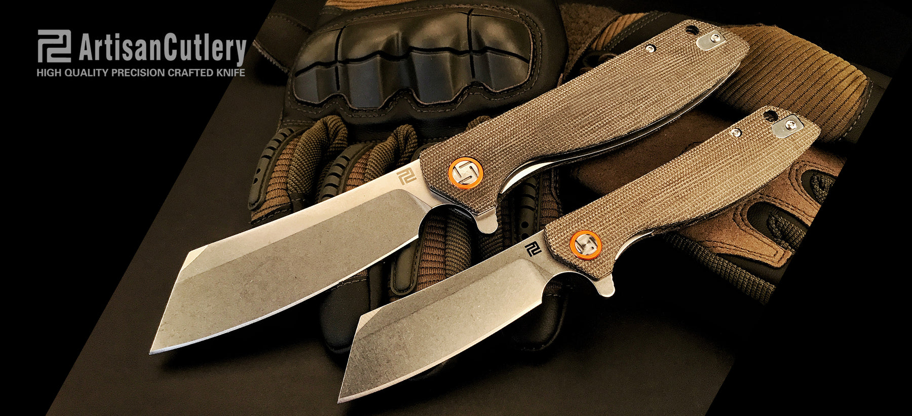 Artisan Cutlery Tomahawk ATZ-1815PS D2 Blade Micarta Handle Folding Knives
