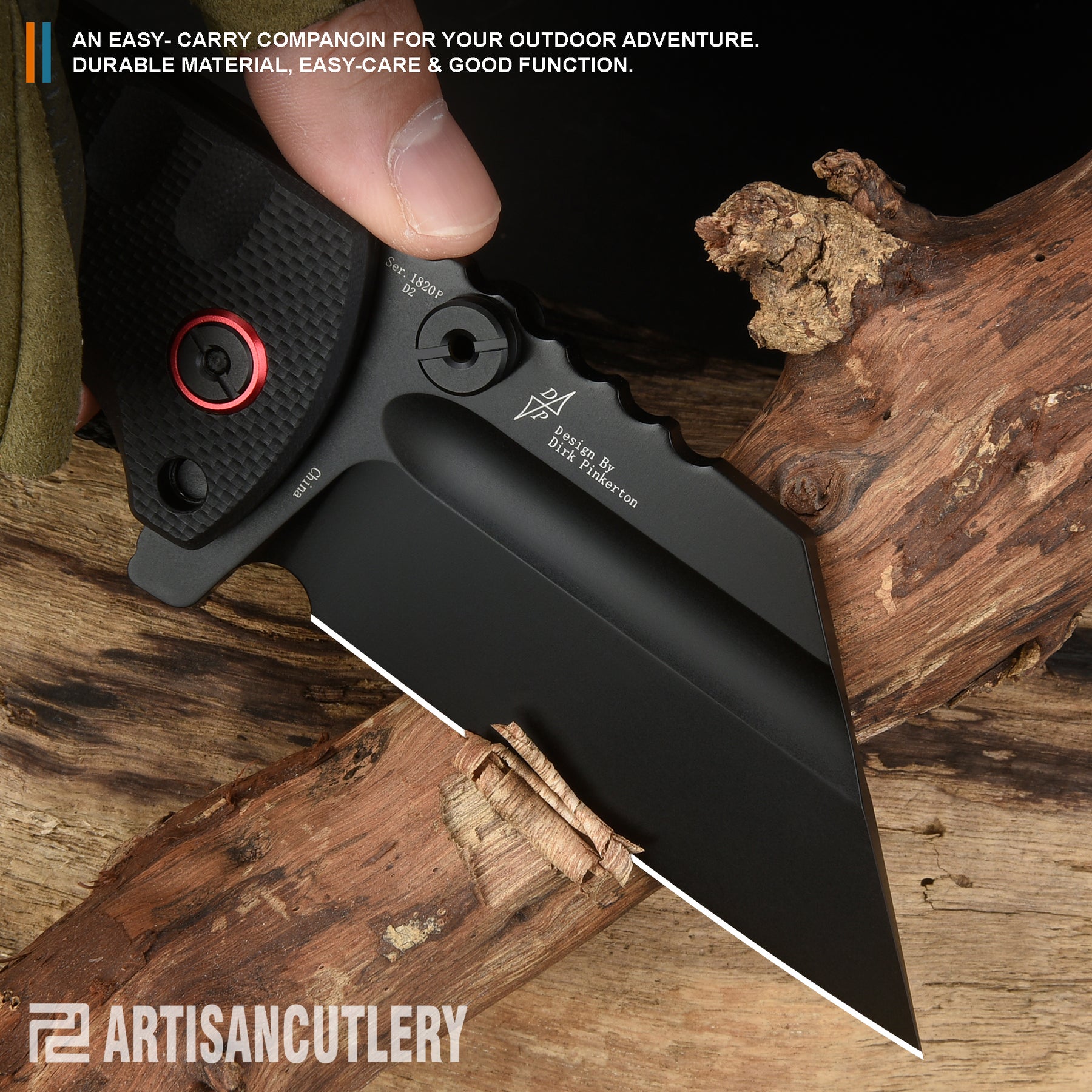 ARTISAN CUTLERY PROPONENT ATZ-1820P D2 Steel Black PVD Blade Black G10 Handle Pocket Knife Folding Knife EDC Knife