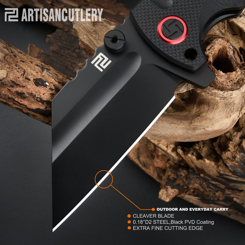 ARTISAN CUTLERY PROPONENT ATZ-1820P D2 Steel Black PVD Blade Black G10 Handle Pocket Knife Folding Knife EDC Knife