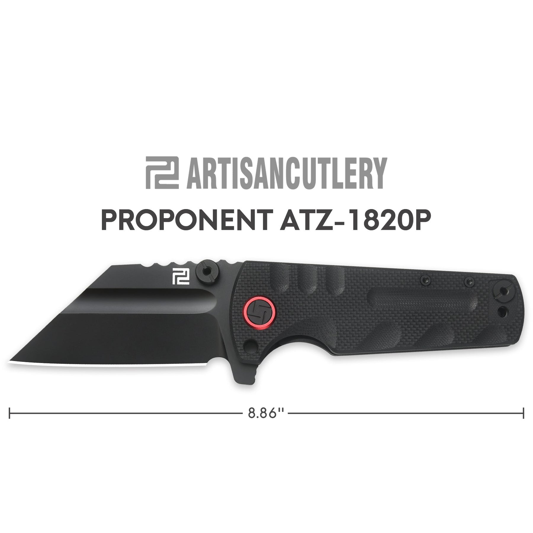 ARTISAN CUTLERY PROPONENT ATZ-1820P D2 Steel Black PVD Blade Black G10 Handle Pocket Knife Folding Knife EDC Knife