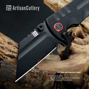 ARTISAN CUTLERY PROPONENT ATZ-1820PS(Subsize) D2 STEEL BLACK G10 HANDLE POCKET KNIFE FOLDING KNIFE