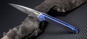 Artisan Cutlery Archaeo ATZ-1821GD Damascus Blade Titanium Handle Folding Knives