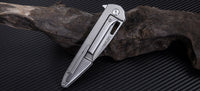 Artisan Cutlery Archaeo ATZ-1821GD Damascus Blade Titanium Handle Folding Knives