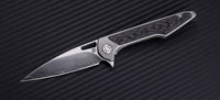 Artisan Cutlery Archaeo ATZ-1821GD Damascus Blade Titanium Handle Folding Knives