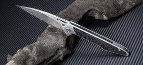 Artisan Cutlery Archaeo ATZ-1821GD Damascus Blade Titanium Handle Folding Knives
