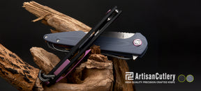 Artisan Cutlery Archaeo ATZ-1821NL Damascus Blade Carbon Fiber Handle Folding Knives