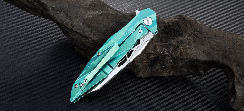Artisan Cutlery Cygnus ATZ-1827G S35VN Blade Titanium Handle Folding Knives