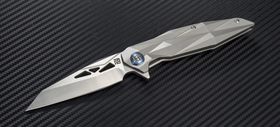 Artisan Cutlery Cygnus ATZ-1827G: Titanium Handle Folding Knife