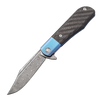 Artisan Cutlery Hyperion ATZ-1834GSD Damascus Blade Titanium and Carbon Fiber Handle Folding Knives
