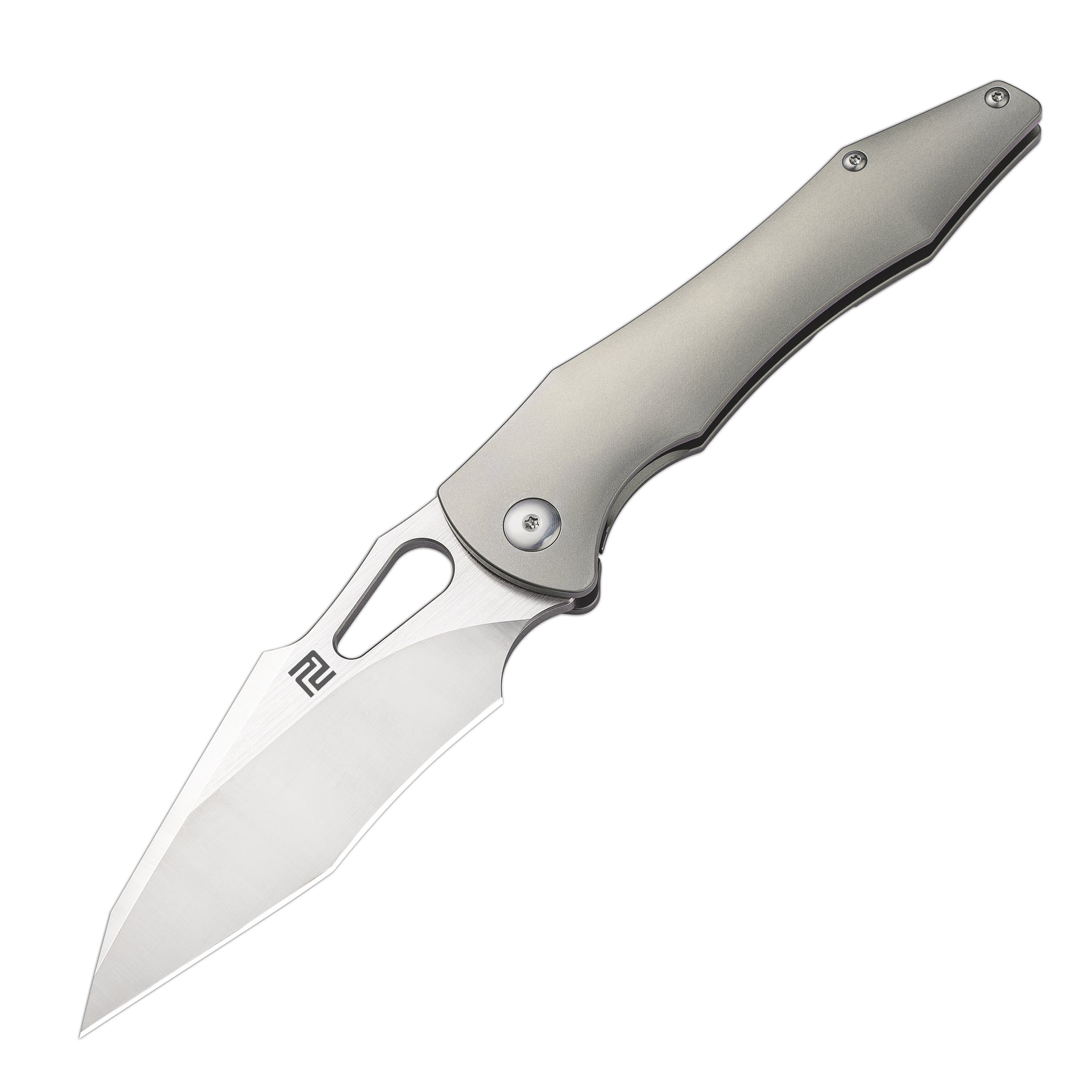 Artisan Cutlery Great White ATZ-1841G S35VN Blade Titanium Handle Folding Knives