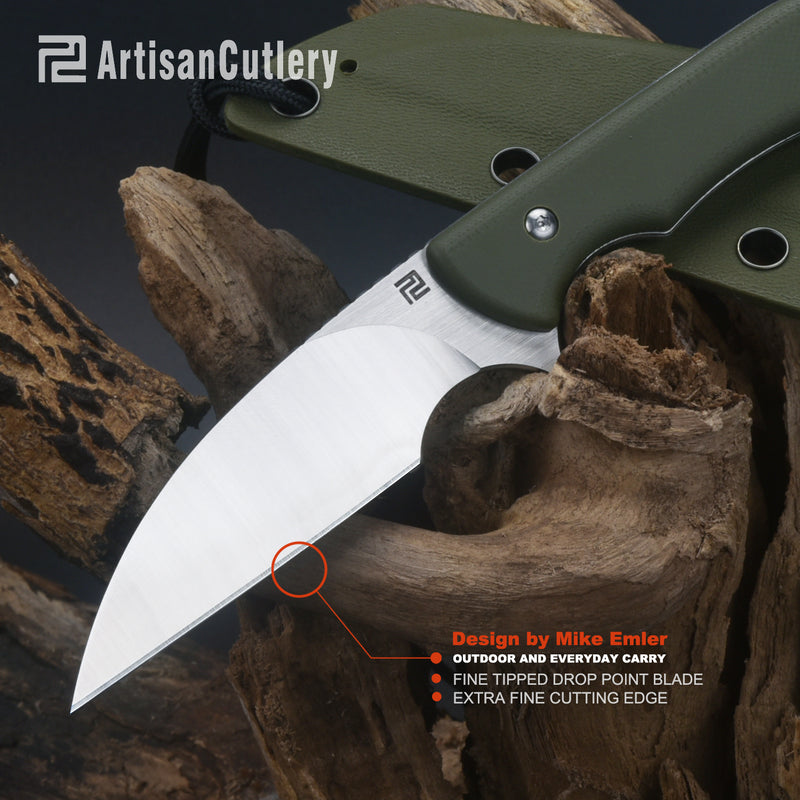 Artisan Cutlery Sea Snake ATZ-1842B  AR-RPM9 Steel Blade G10 Handle Fixed Blade Knives