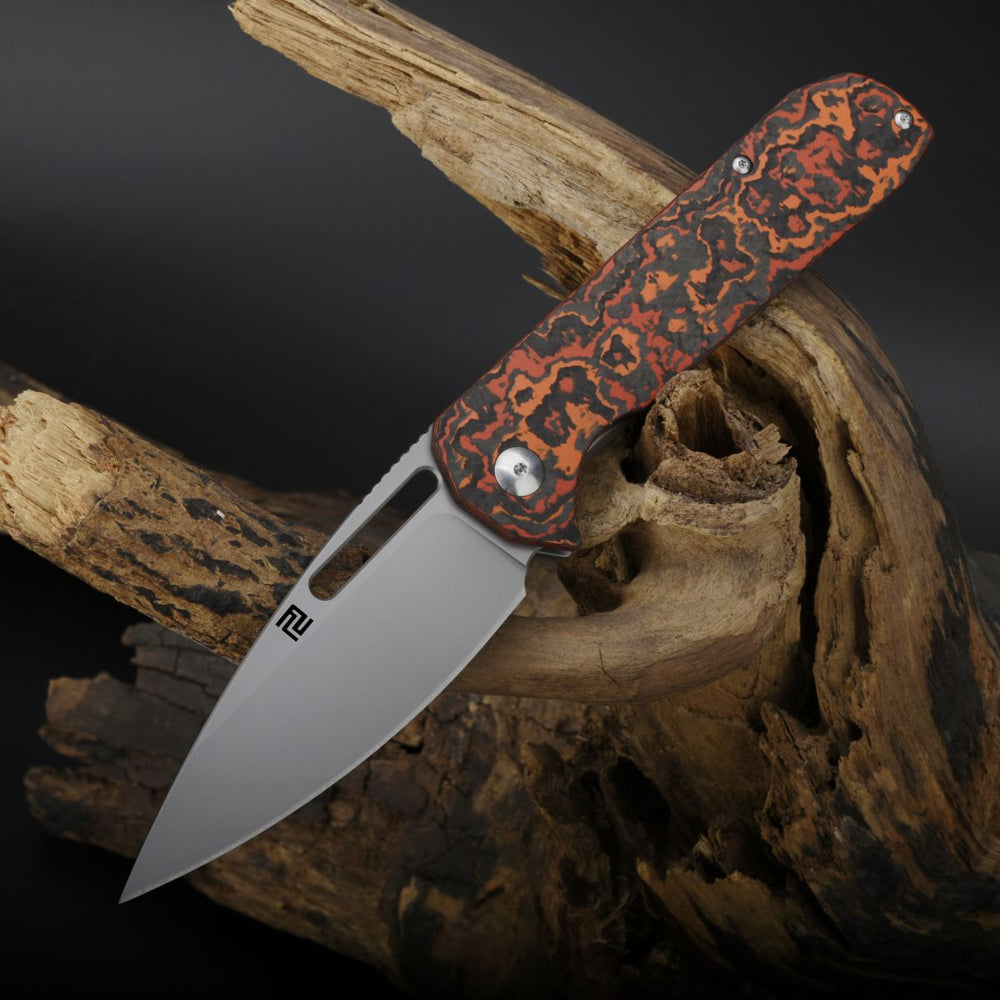 Artisan Cutlery Arion ATZ-1843G S35VN Blade Titanium and Fat Carbon Fiber Handle Folding Knives