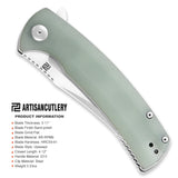 Artisan Cutlery Arroyo ATZ-1845P AR-RPM9 Steel Blade G10 Handle Folding Knives