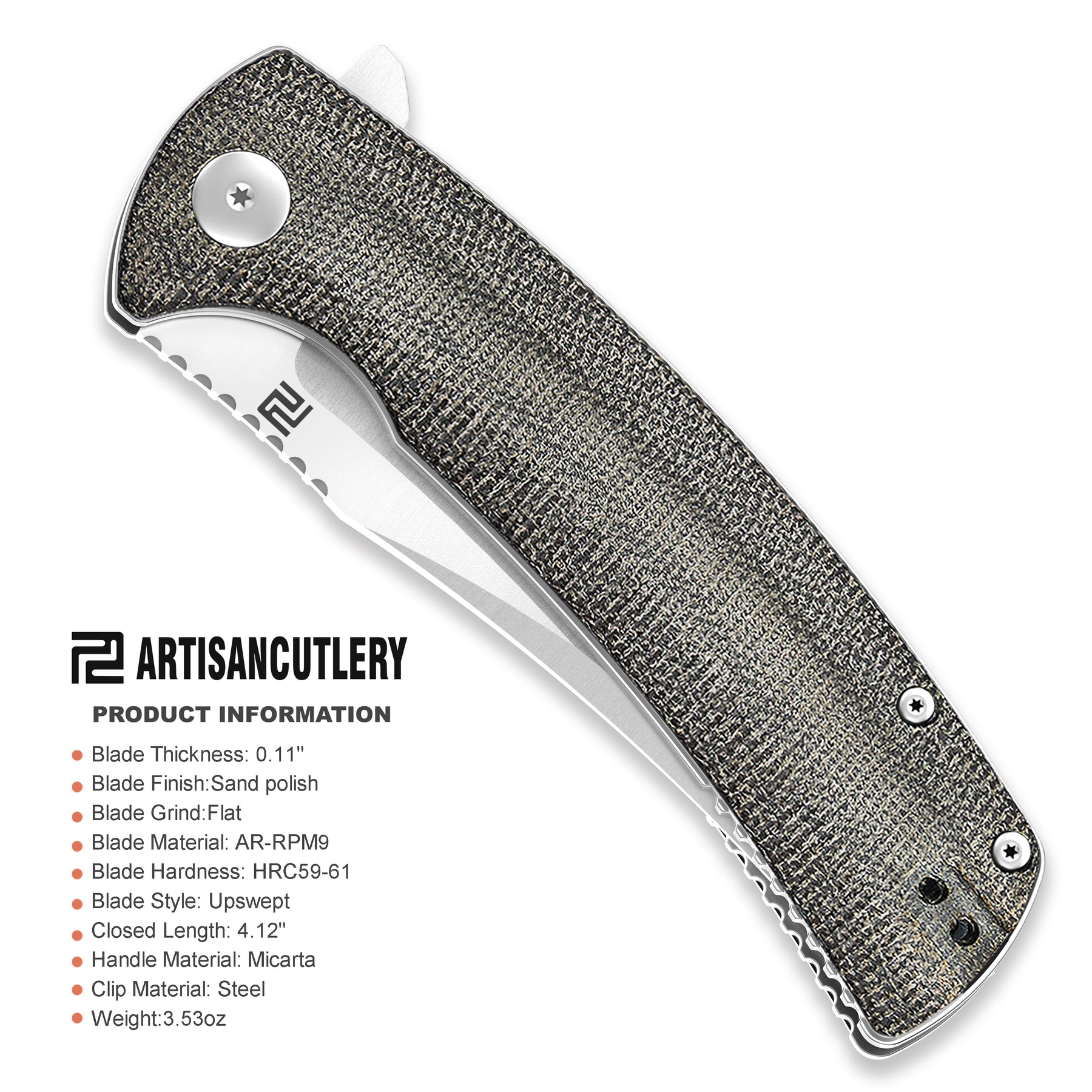 Artisan Cutlery Arroyo ATZ-1845P Folding Knives