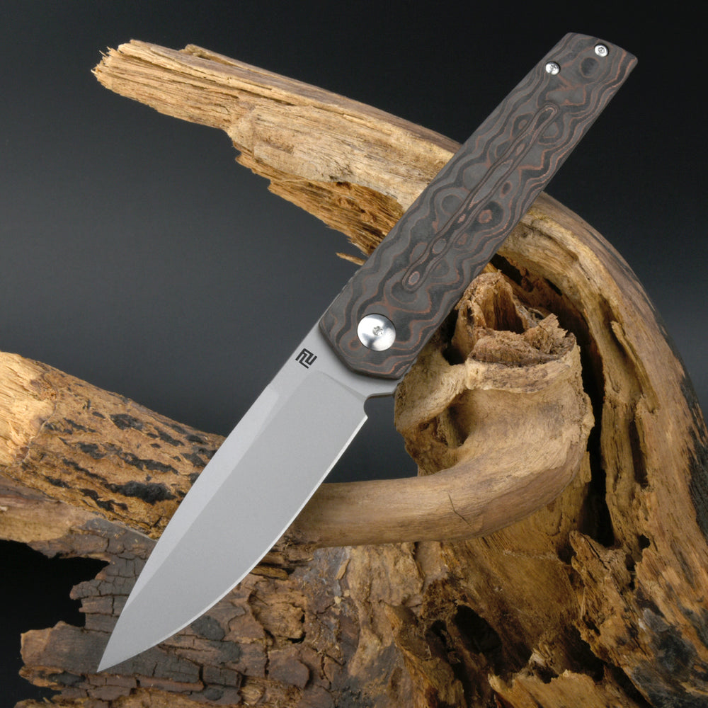 Artisan Cutlery Sirius 1849G S35VN Blade Fat Carbon and Titanium Handle Folding Knives