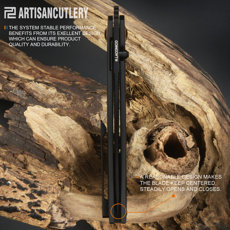 Artisan Cutlery Sirius 1849P-BBK AR-RPM9 Black PVD Coated Blade G10 Handle Folding Knives