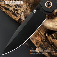 Artisan Cutlery Sirius 1849P-BBK AR-RPM9 Black PVD Coated Blade G10 Handle Folding Knives