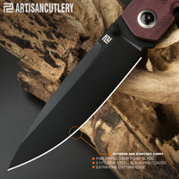 Artisan Cutlery Sirius 1849P-BDRC S35VN Black PVD Coated Blade Micarta Handle Folding Knives
