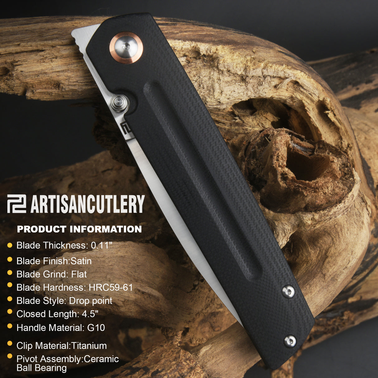 Artisan Cutlery Sirius 1849P AR-RPM9 Steel Blade G10 Handle Folding Knives