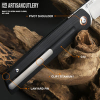 Artisan Cutlery Sirius 1849P AR-RPM9 Steel Blade G10 Handle Folding Knives