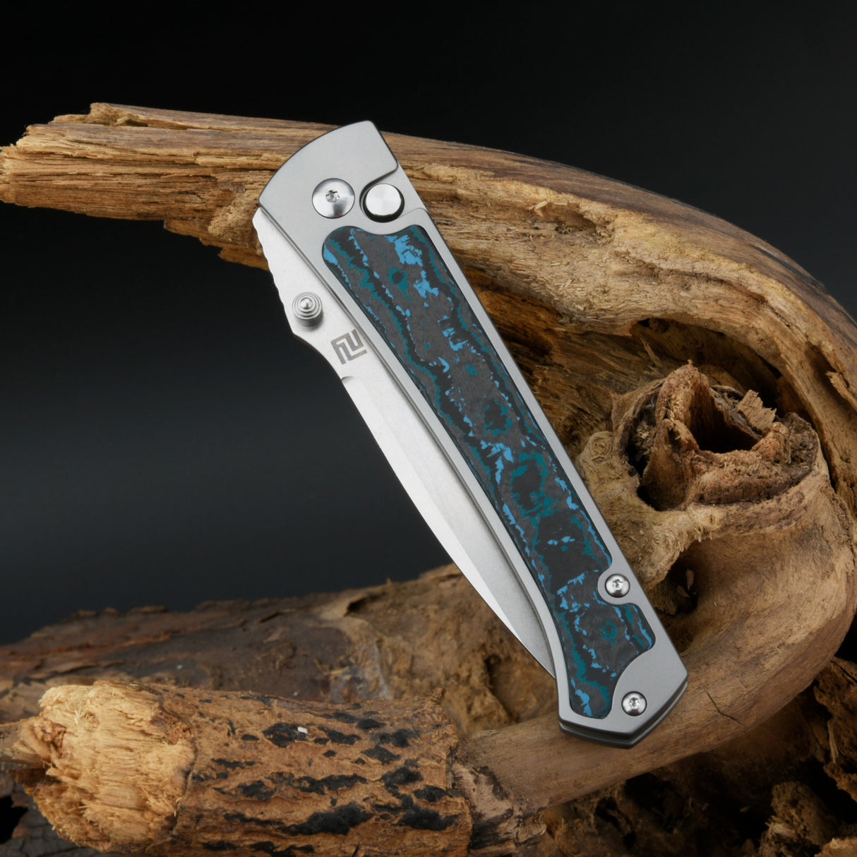 Artisan Cutlery Andromeda 1856G-FCG M390 Blade Titanium and Fat Carbon Handle Folding Knife (Limited Edition)