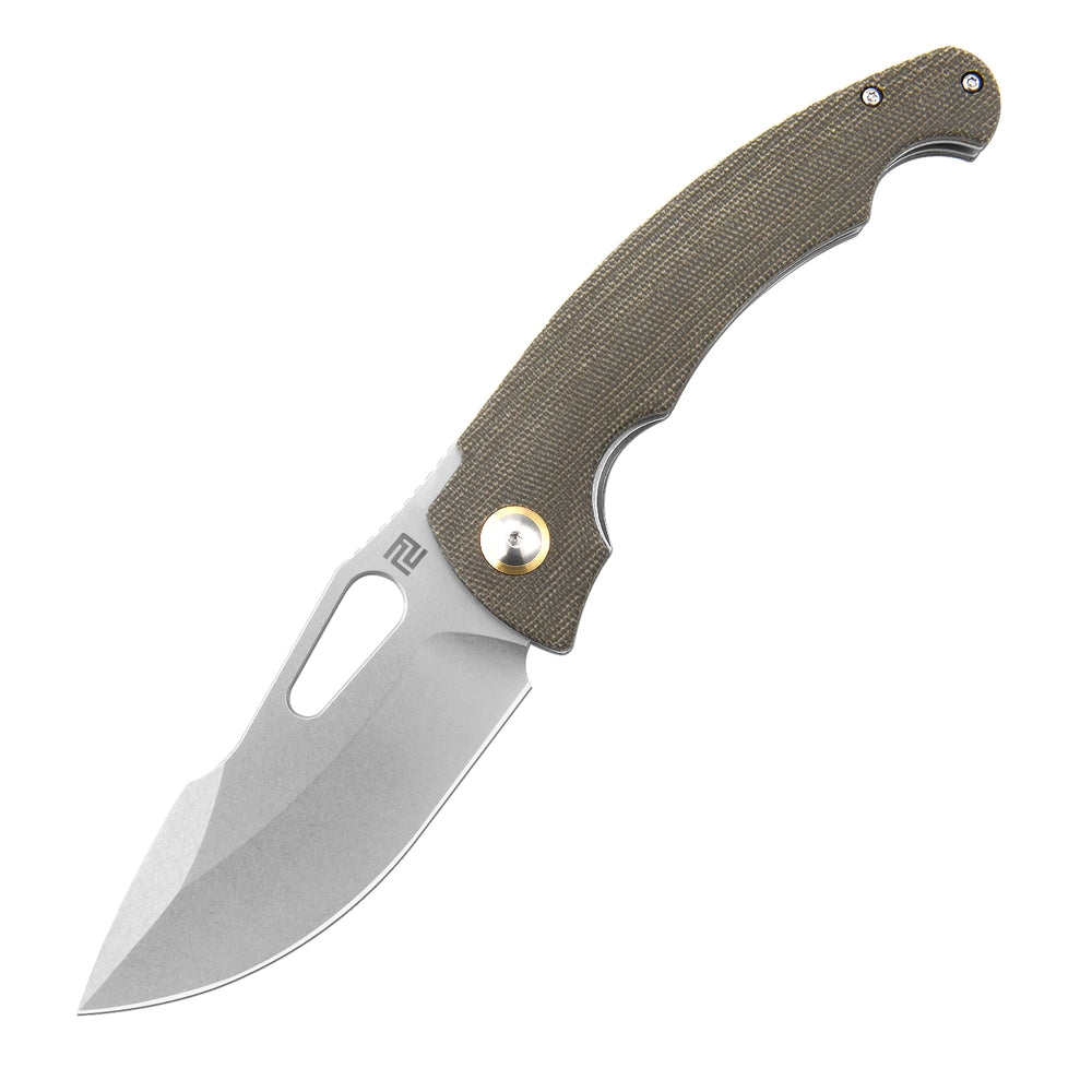 Artisan Cutlery Xcellerator ATZ-1860P AR-RPM9 Blade Micarta Handle Folding Knives