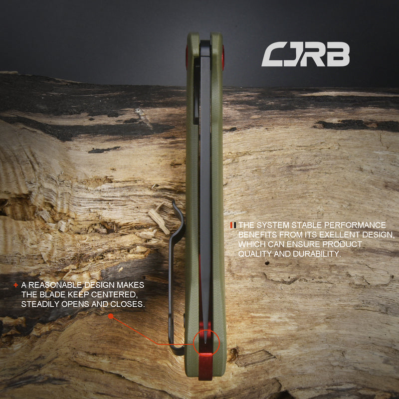 CJRB GOBI J1906 AR-RPM9 Steel Black PVD Blade G10 Handle Folding Knives